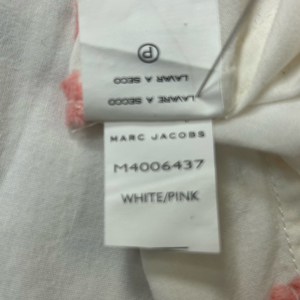 Marc Jacobs White Shirt with Pink Flamingo Pattern & Rhinestones. - Picture 10 of 11
